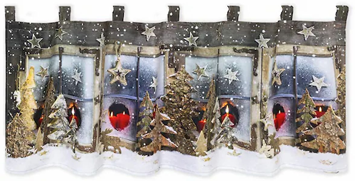 Delindo Lifestyle Scheibengardine »Winterlandschaft«, (1 St.), mit Schlaufe günstig online kaufen