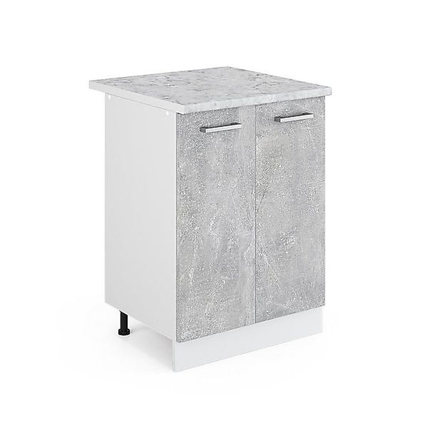 Vicco Küchenunterschrank R-Line Küchenkommode Beton/Weiß 60 cm AP Marmor günstig online kaufen