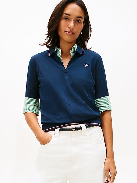 Tommy Hilfiger Poloshirt "TH SCRIPT LYOCELL ZIP SS POLO" günstig online kaufen