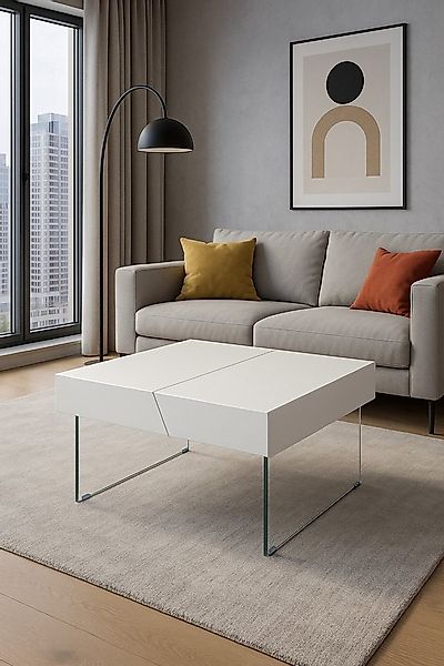 moebel-direkt-online Couchtisch Tom, Sicherheits-Klarglasplatten als Standf günstig online kaufen