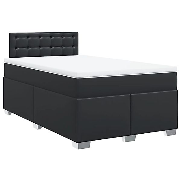 vidaXL Boxspringbett mit Matratze Schwarz 120x200 cm Kunstleder2101788 günstig online kaufen