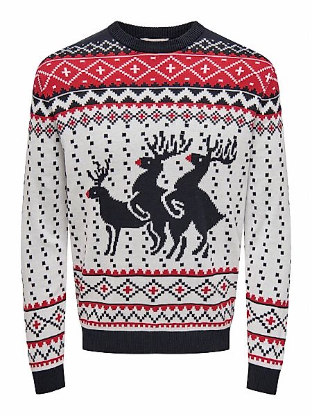 ONLY & SONS Rundhalspullover "ONSX-MAX REG DEER CREW KNIT" günstig online kaufen