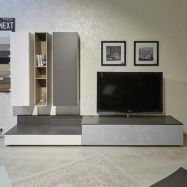 SPECTRAL Anbauschrank Media-Wohnwand Next Granite Weiß günstig online kaufen