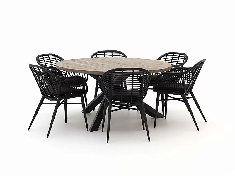 Intenso Azora/ROUGH-Y Ø150cm Gartenmöbel-Set 7-teilig günstig online kaufen