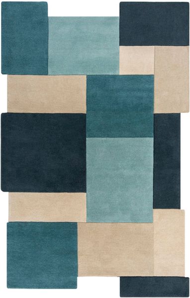 FLAIR RUGS Wollteppich "Abstract Collage, 100% Wolle" rechteckig 11 mm Höhe günstig online kaufen