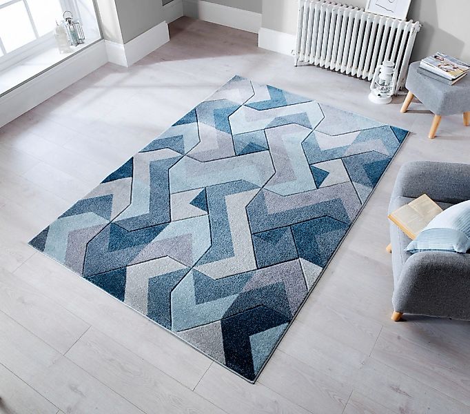 FLAIR RUGS Teppich "AURORA" rechteckig 11 mm Höhe Handgeschnitzt günstig online kaufen