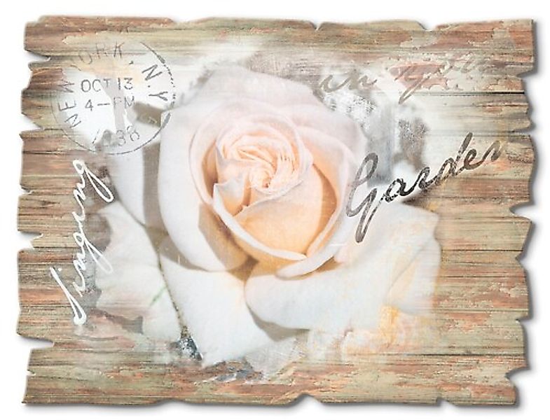 Artland Holzbild »In Buchstaben - Rose«, Blumen, (1 St.) günstig online kaufen