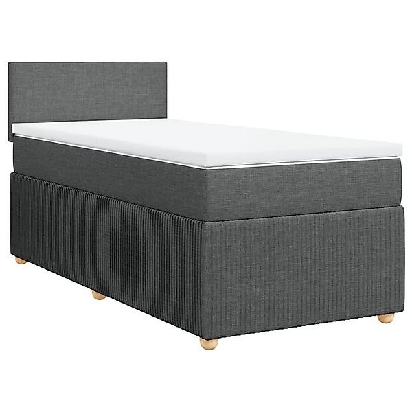 vidaXL Bettgestell Boxspringbett mit Matratze Dunkelgrau 100x200 cm Stoff B günstig online kaufen