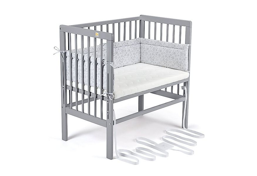 FabiMax Beistellbett Babybett Boxspring grau, 90 x 55 cm Liegefläche, aus B günstig online kaufen