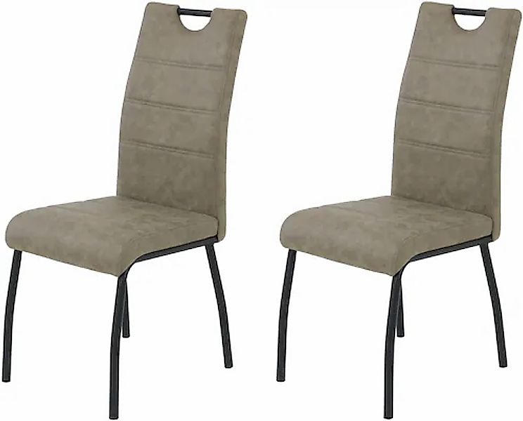 HELA 4-Fußstuhl »PETRA«, (Set), 2 St., Vierfußstuhl; Vintage Optik; mit Gri günstig online kaufen