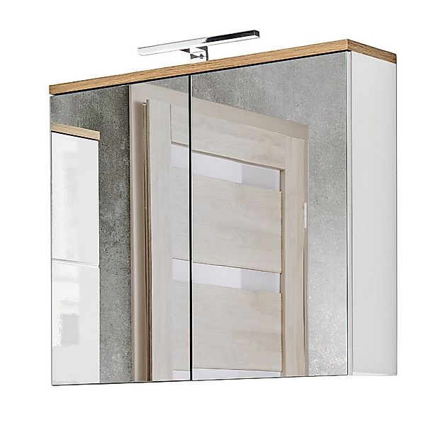 Lomadox Spiegelschrank LUTON-56 mit LED Beleuchtung, B/H/T ca. 80/70/20 cm günstig online kaufen