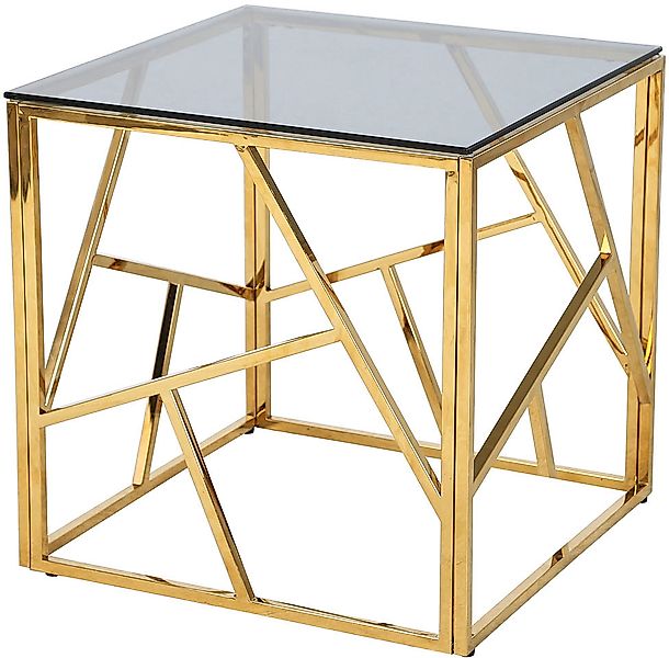 SalesFever Beistelltisch »Design-Beistelltisch fürs Wohnzimmer« Edelstahlge günstig online kaufen