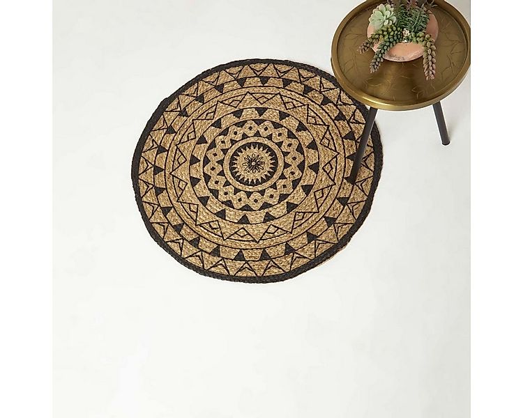 Homescapes Teppich Runder Teppich Mandala 70 cm – Jute-Teppich geflochten, günstig online kaufen