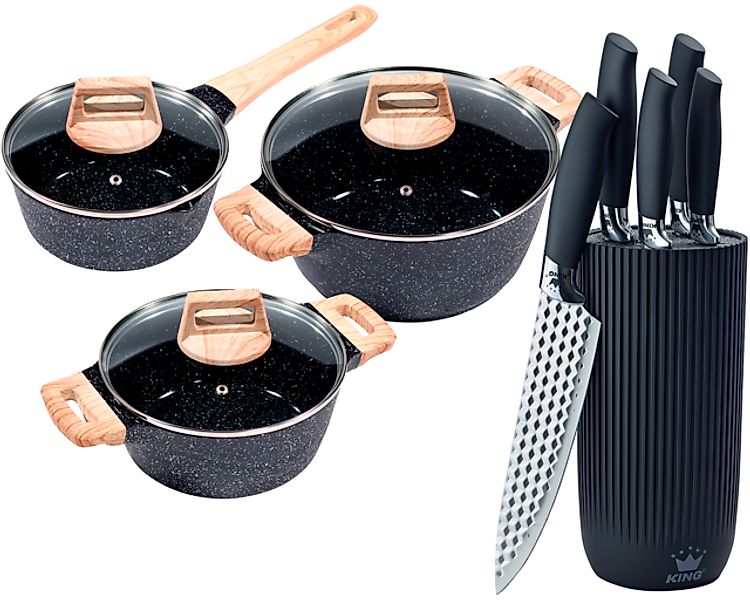 KING Topf-Set »»ESSENTIAL« Aluminiumguss, Induktion, Antihaftbeschichtung« günstig online kaufen