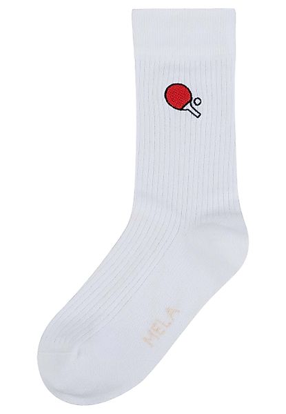 MELA Socken Gerippte Socken Stickerei 1er günstig online kaufen