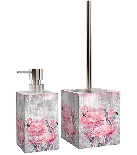 Sanilo Badaccessoire-Set Flamingo, WC-Bürste und Seifenspender, 2 tlg., 2-t günstig online kaufen