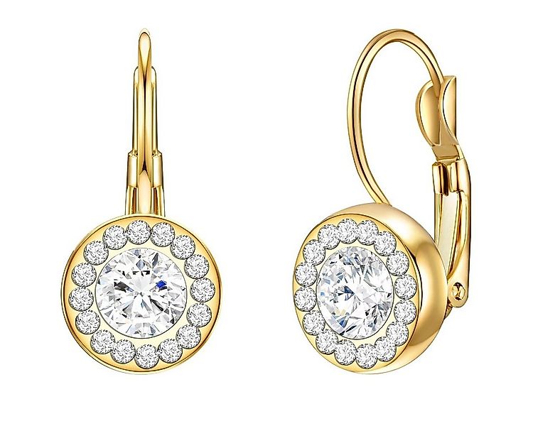 Lulu & Jane Paar Ohrhänger gelbgold, mit Glaskristall günstig online kaufen
