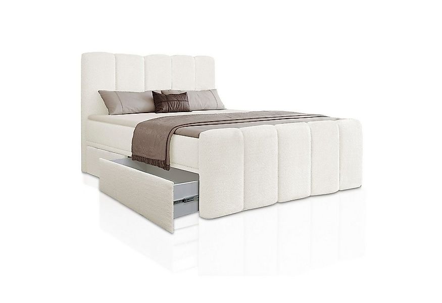 Juskys Boxspringbett Manitoba, Bett mit Federkernmatratze, Topper und Bettk günstig online kaufen