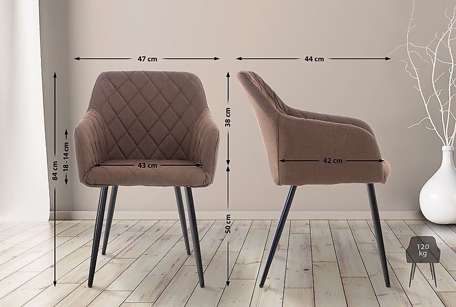 CLP Küchenstuhl Shila (4er Set), Metall, günstig online kaufen