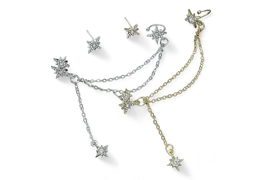 Eyecatcher Paar Ohrstecker Ketten Ohrstecker Drop Chain. Ohrring mit Kette. günstig online kaufen