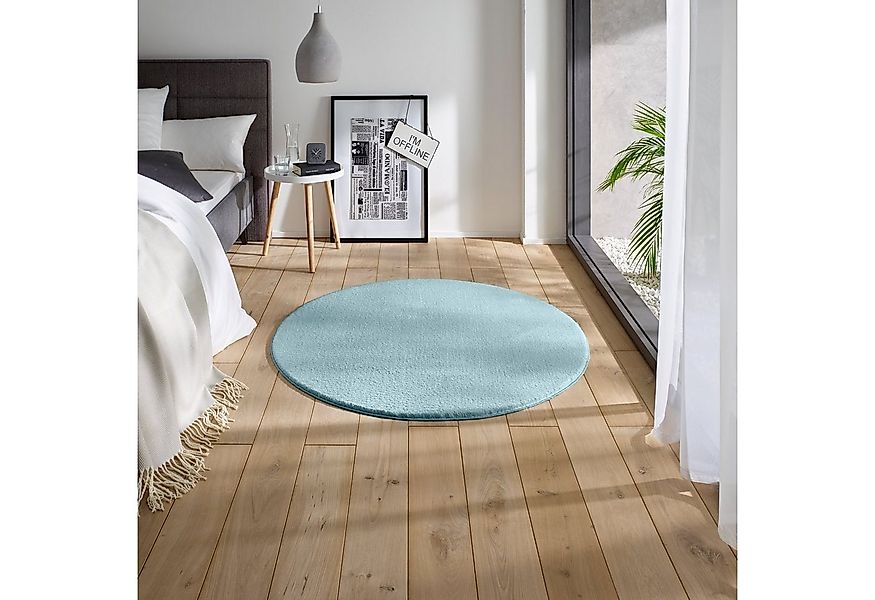 TaCa Home Teppich Waschbarer Kurzflor-Teppich, rund, Höhe: 19 mm, Wohnzimme günstig online kaufen