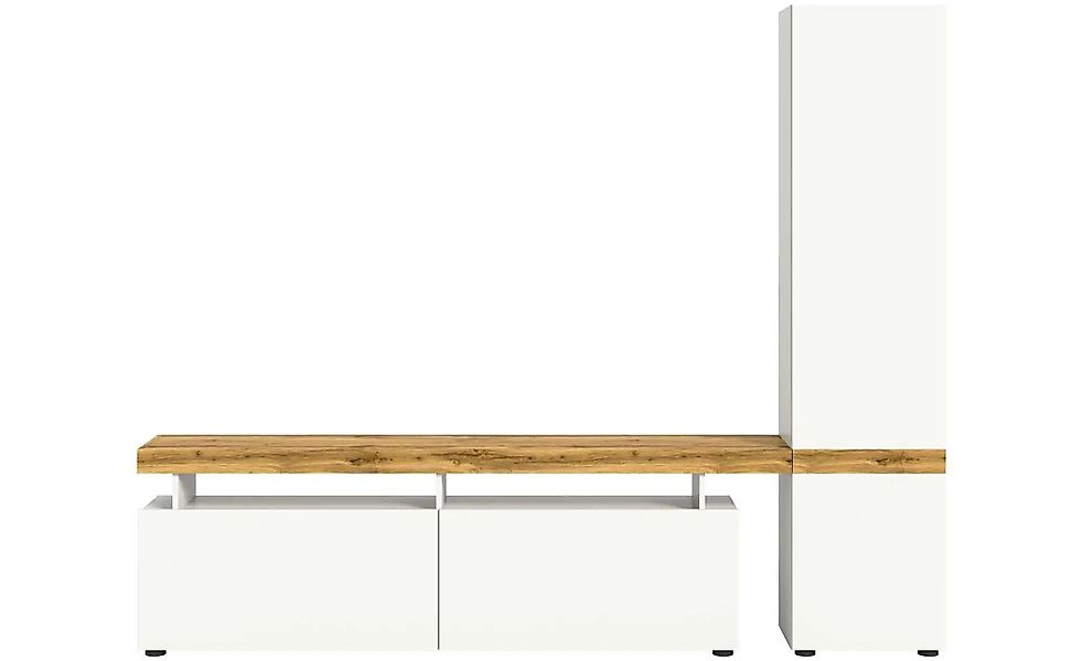 Wohnwand  Karlso ¦ weiß ¦ Maße (cm): B: 235 H: 190 Kommoden & Sideboards > günstig online kaufen