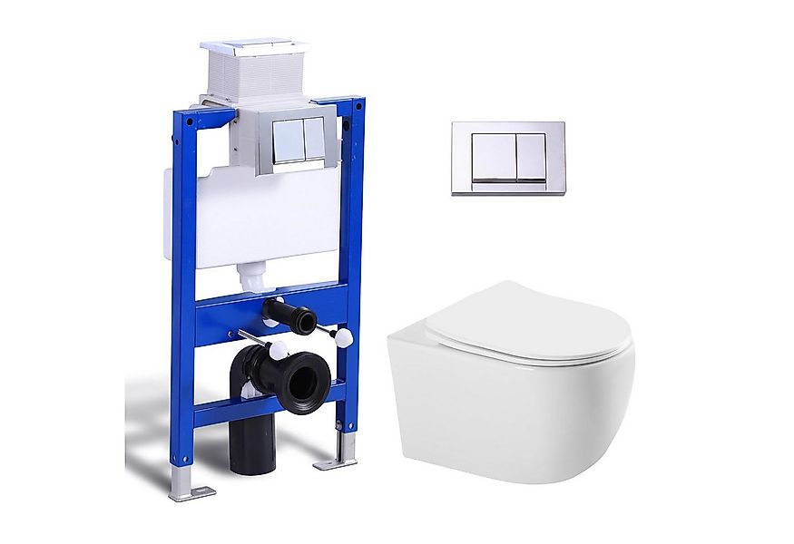 HOROW Vorwandelement WC Toilette Komplettset hänge wc Set Komplett, Hänge W günstig online kaufen