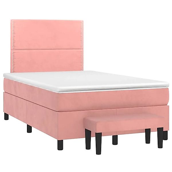 vidaXL Boxspringbett mit Matratze Rosa 120x190 cm Samt 3270468 günstig online kaufen