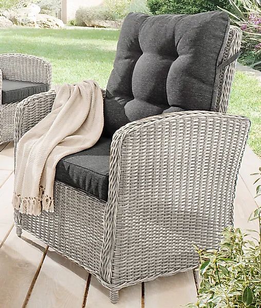 Destiny Loungesessel »MERANO« Aluminium, Polyrattan, inkl. Auflagen, mit Rü günstig online kaufen