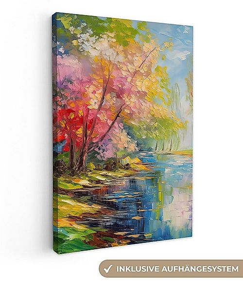 OneMillionCanvasses® Leinwandbild Ölfarbe - Landschaft - Natur - Farbenfroh günstig online kaufen