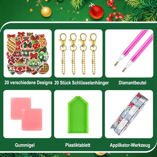 CLTYQ Schlüsselanhänger 20 Stück 5D Diamantmalerei günstig online kaufen