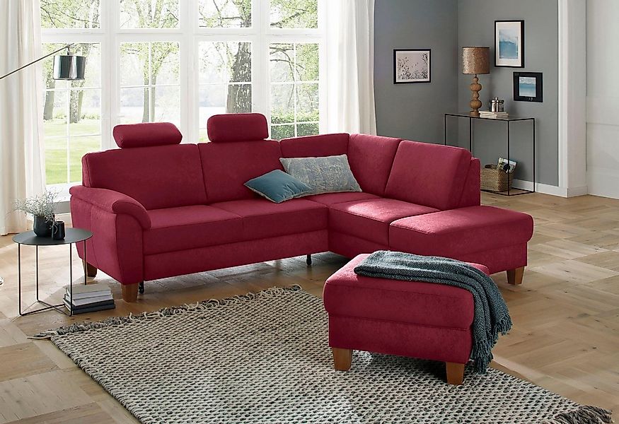 Home affaire Ecksofa Alta L-Form, mit Federkern und Kontrastnaht, Füße Buch günstig online kaufen