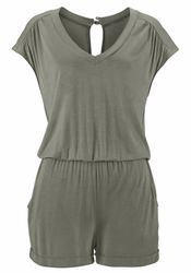 LASCANA Kurzoverall mit V-Ausschnitt, elastischer Jumpsuit günstig online kaufen