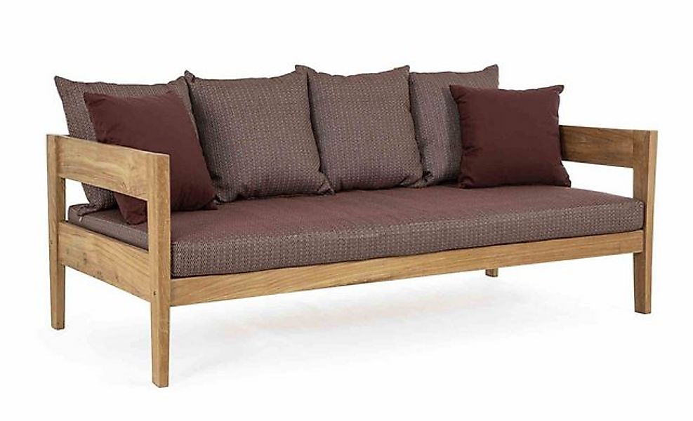Bizzotto Gartensofa Kobo aus Teakholz, Weinrot günstig online kaufen