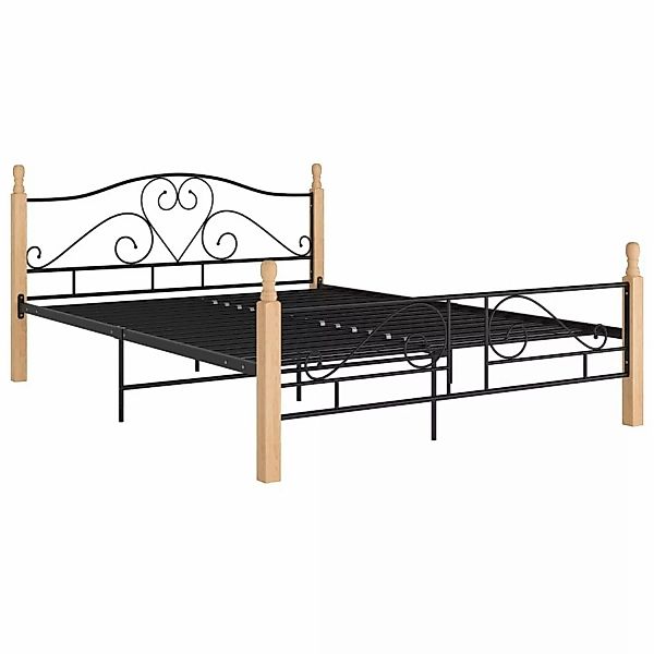 vidaXL Bettgestell Schwarz Metall 140x200 cm Modell 11651062 günstig online kaufen