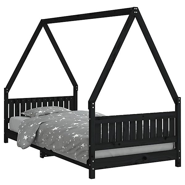 vidaXL Kinderbett Schwarz 90x200 cm Massivholz Kiefer 834500 günstig online kaufen