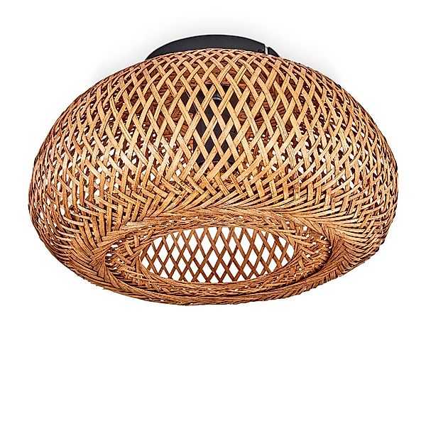 hofstein Deckenleuchte moderne Deckenlampe aus Metall/Bambus/Holz günstig online kaufen