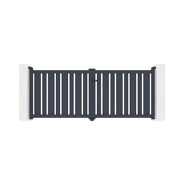 Casanoov Doppelflügeltor Aus Aluminium 3M Veymont H 120Cm Grau günstig online kaufen