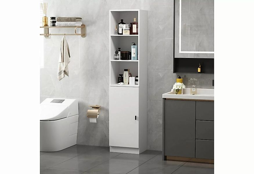 FUFU&GAGA Hochschrank Badezimmerschrank mit Verstellbarem 30T x 40B x 180H günstig online kaufen