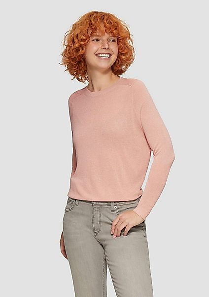 QS Longpullover Strickpullover Feinstrickpullover in Glitzeroptik günstig online kaufen