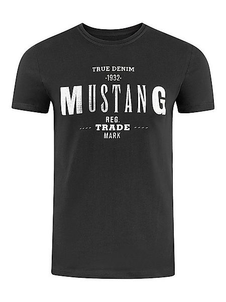 MUSTANG T-Shirt Herren Printshirt Regular Fit (1-tlg) Kurzarm Tee Shirt mit günstig online kaufen