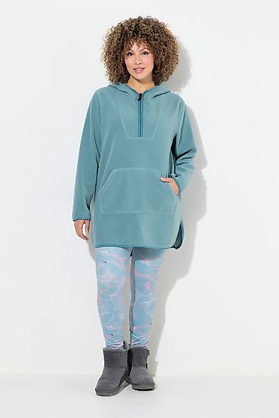Ulla Popken Sweatshirt Long-Teddy-Fleecepullover Kapuze Zipper günstig online kaufen