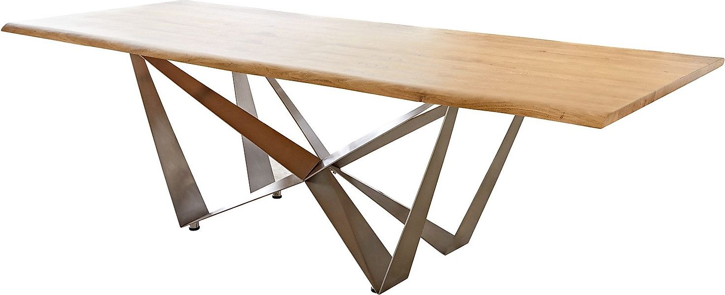 DELIFE Esstisch Edge, Eiche Natur 260x100x2,5-3 günstig online kaufen