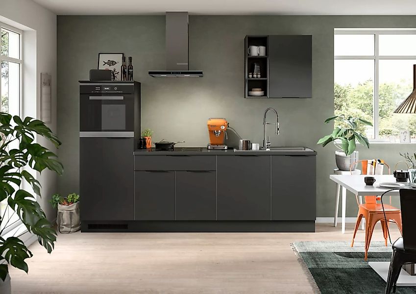 KOCHSTATION Küchenzeile »KS-Lulea«, Breite 260 cm, ohne E-Geräte, mit 3 cm günstig online kaufen