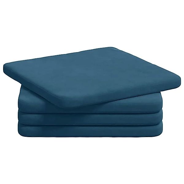 vidaXL Sitzkissen 4 Stk Blau 40 x 40 x 3 cm Samt 42015205 günstig online kaufen