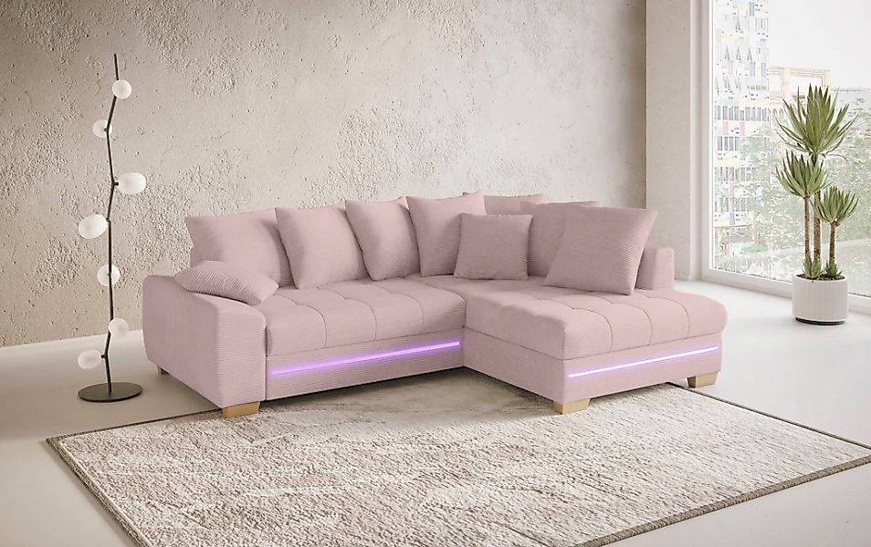 Mr. Couch Ecksofa "Nikita II, L-Form", mit Kaltschaum, RGB-LED Beleuchtung, günstig online kaufen
