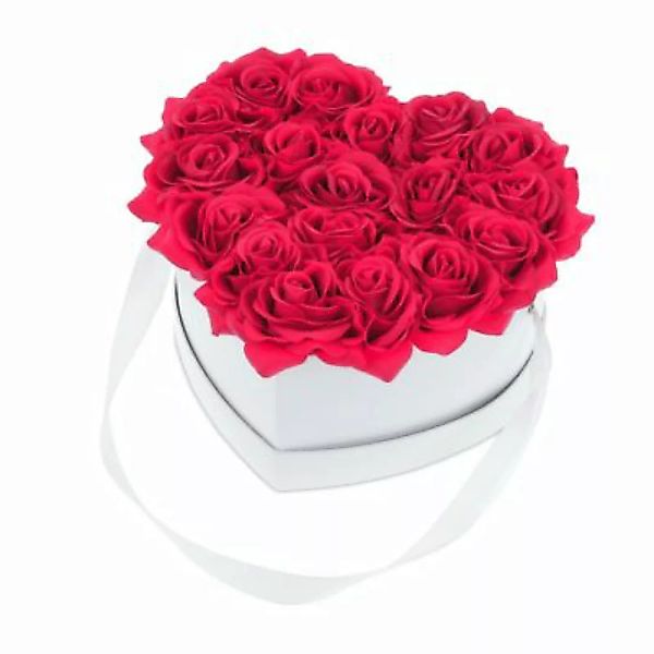 relaxdays Weiße Rosenbox mit 18 Rosen rot/weiß günstig online kaufen