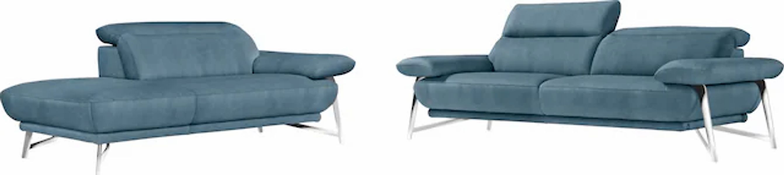 Egoitaliano Sofa »Anais, erstklassiger Sitzkomfort, Fußfarbe chrom« Set, Ko günstig online kaufen