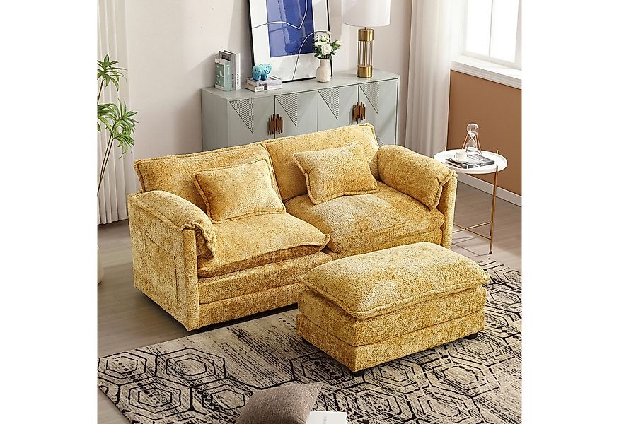 LVHOM Loungesofa Polsterecke/Relaxliege/Ecksofa mit Fußstütze, 2 Kissen, Se günstig online kaufen