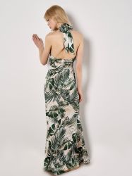 Apricot Maxikleid Tropical Satin Kleid mit günstig online kaufen